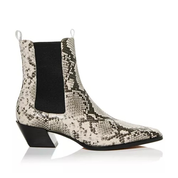 Aqua Shoes - NWT AQUA Esra snakeskin pattern leather Chelsea boots. With box.